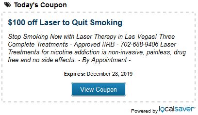 Laser Therapy Treatmen to Quit Smoking Las Vegas Discount Coupon